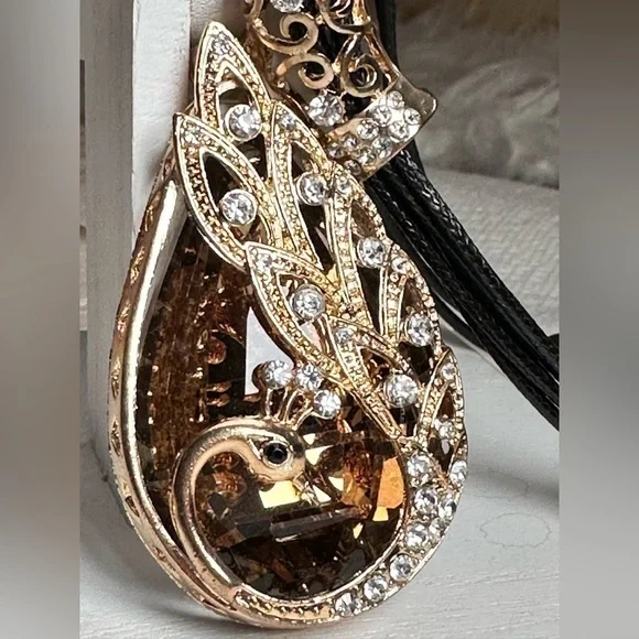 Assemblage Art Necklace Pendant Artisan Smoky Crystal OOAK Statement 3377 O - Picture 9 of 16